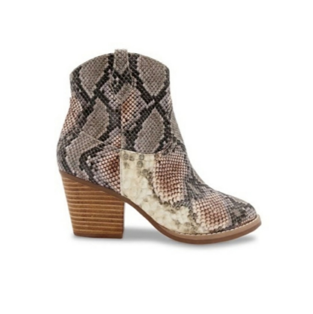 Vegan Snakeskin Western Booties